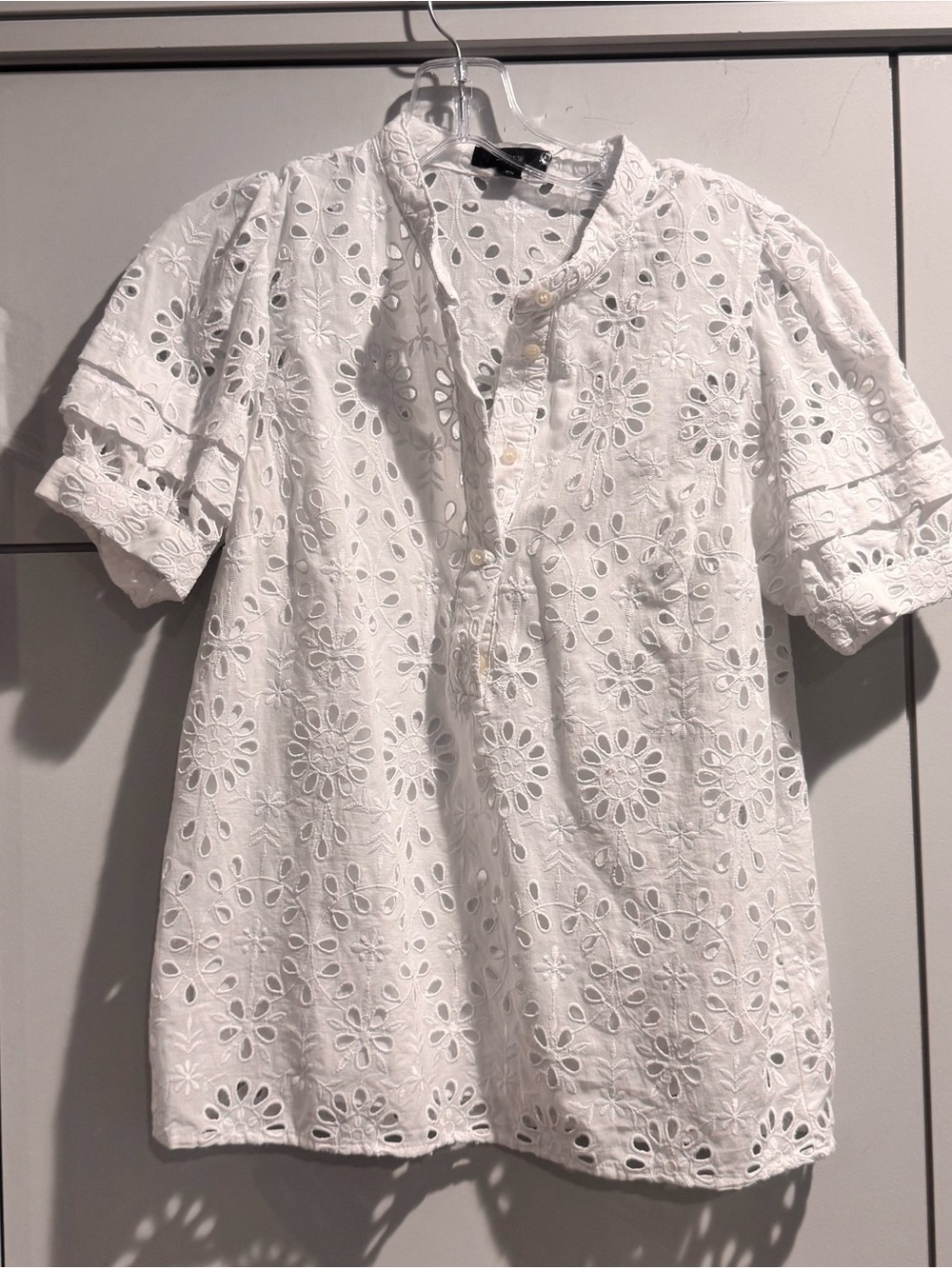 J. Crew White Eyelet Popover Tunic